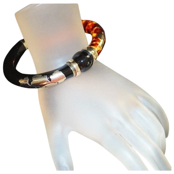 Amazing!! Italian Designer Sterling Silver 18k plated and EnamelBracelet - Picture 2 of 6